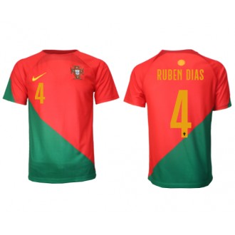 Portugal Ruben Dias #4 Hemmakläder VM 2022 Kortärmad